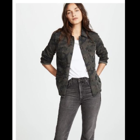 James Perse Distressed Camo Jacket XL - Picture 2 of 10